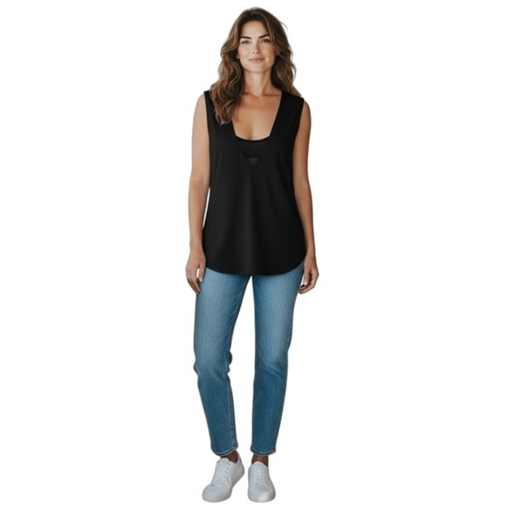 Sweet Pea by Stacy Frati Black Tank Top Size Large